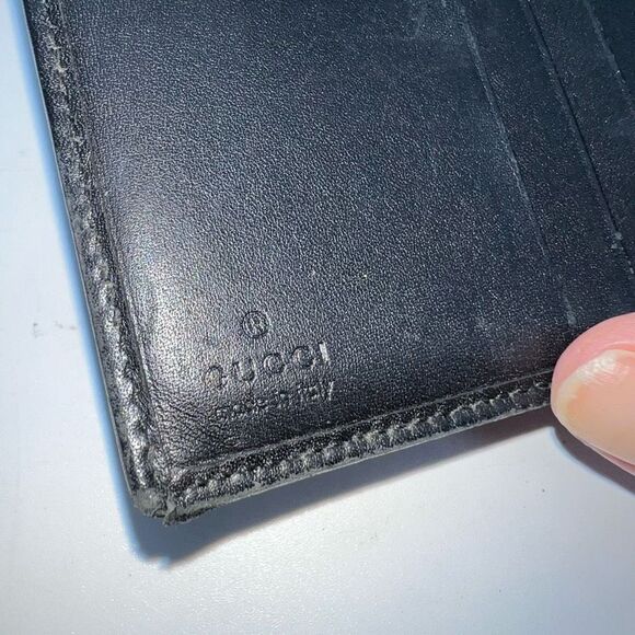 GUCCI W Hook Wallet GG Canvas Canvas x Leather Authentic - Picture 9 of 16